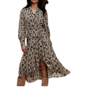 Banana Republic Printed Wrap Dress Flowy Feminine  Size Medium